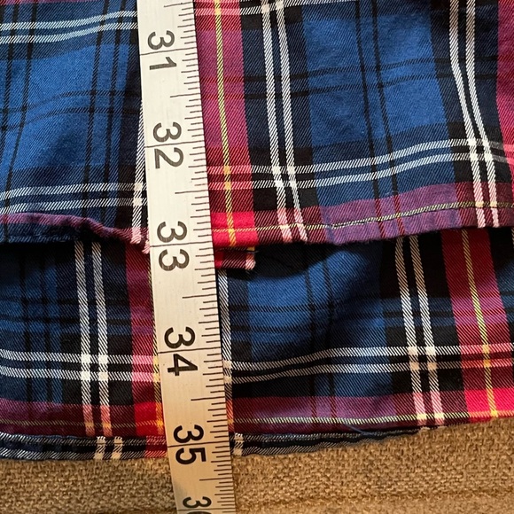 Peter Millar Men's Long Sleeve Button Down Blue Red Plaid Cotton Casual Shirt - Picture 7 of 9